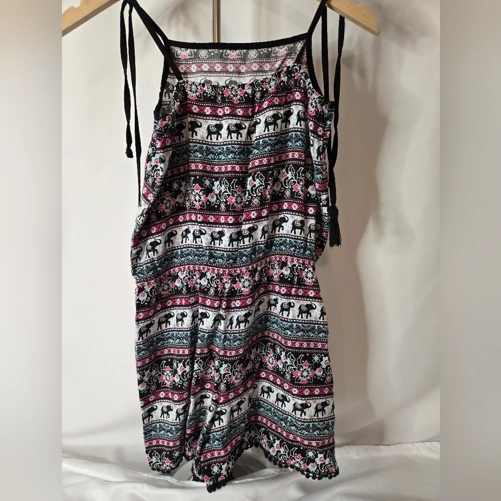 Justice Girls Elephant Print Romper Size 16 – Boho Summer Outfit